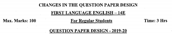 Karnataka SSLC English Model Question Paper Design 1st Language