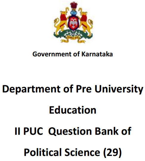 2nd PUC Political Science Question Bank with Answers