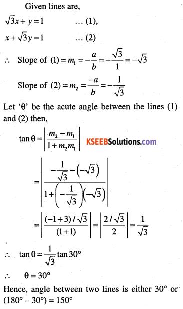 1st PUC Maths Question Bank Chapter 10 Straight Lines 85
