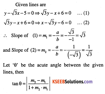 1st PUC Maths Question Bank Chapter 10 Straight Lines 86
