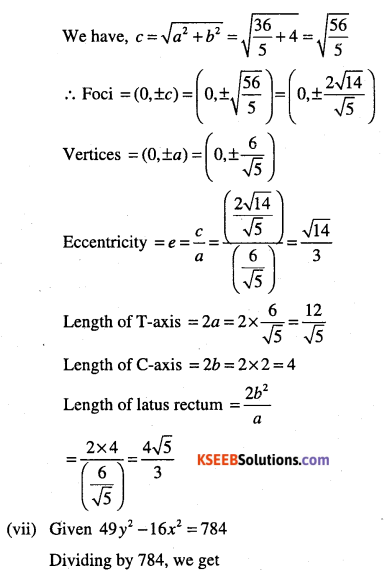 1st PUC Maths Question Bank Chapter 11 Conic Sections 72