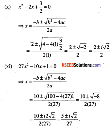 1st PUC Maths Question Bank Chapter 5 Complex Numbers and Quadratic Equations 49