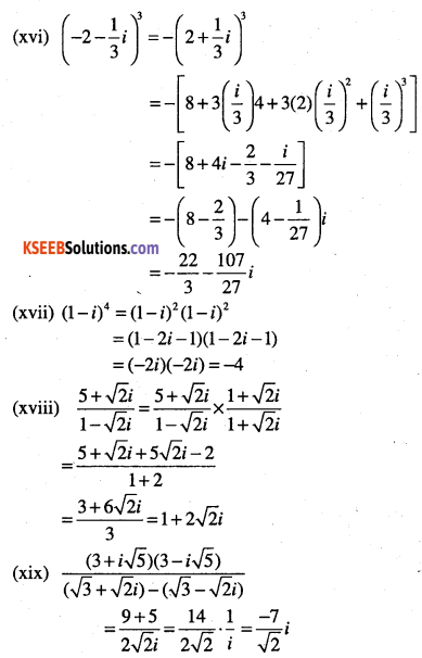 1st PUC Maths Question Bank Chapter 5 Complex Numbers and Quadratic Equations 5