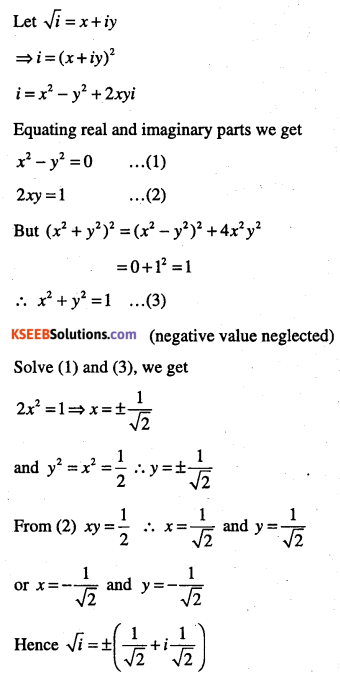 1st PUC Maths Question Bank Chapter 5 Complex Numbers and Quadratic Equations 52