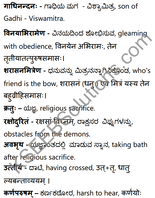 महर्षिवचनपालनम् Summary in Kannada and English 29