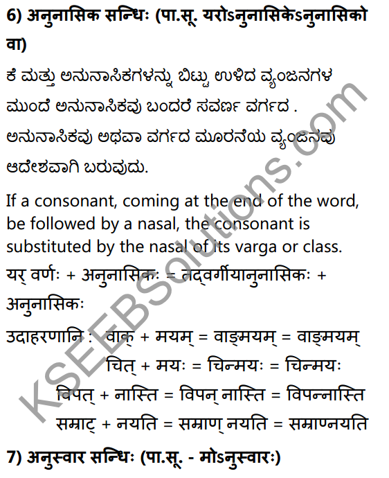 1st PUC Sanskrit Textbook Answers Vyakaran सन्धिः 17