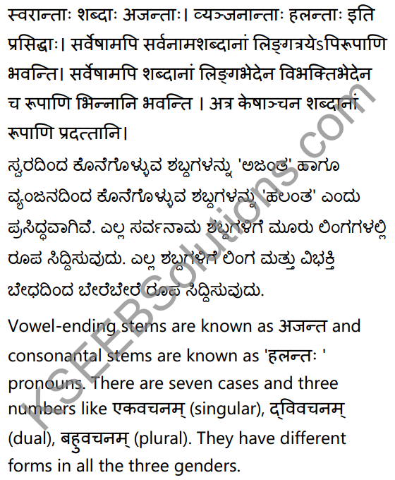 2nd PUC Sanskrit Textbook Answers Vyakaran शब्दरूपाणि 1