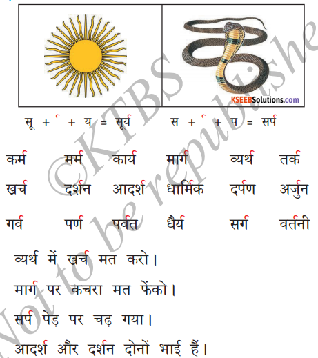 KSEEB Solutions for Class 6 Hindi Chapter 5 'र' की मात्राएँ रेफपदेन 2