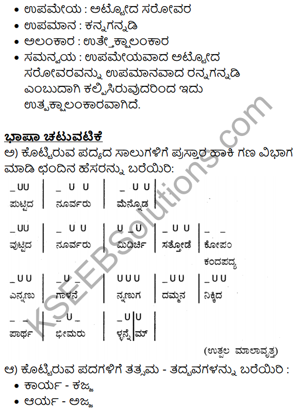 Siri Kannada Text Book Class 10 Solutions Padya Chapter 6 Chalamane Merevem 15