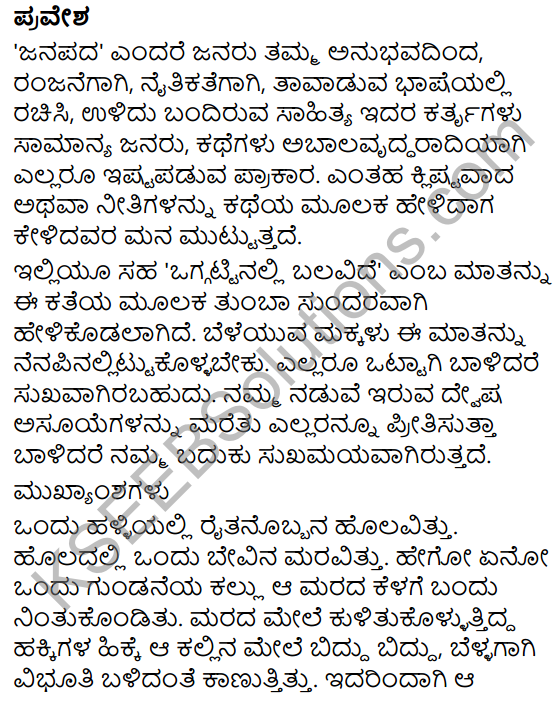 Ottige Baluva Ananda Summary in Kannada 9