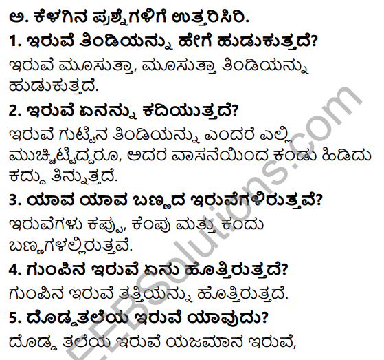 Siri Kannada Text Book Class 6 Solutions Puraka Pathagalu Chapter 5 Iruve 1