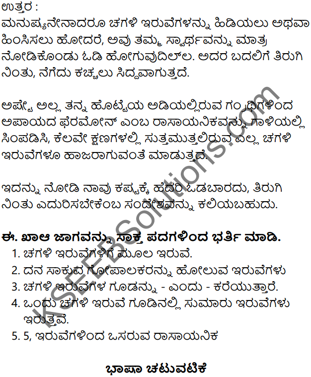 Siri Kannada Text Book Class 7 Solutions Gadya Chapter 6 Chagali Iruve 5