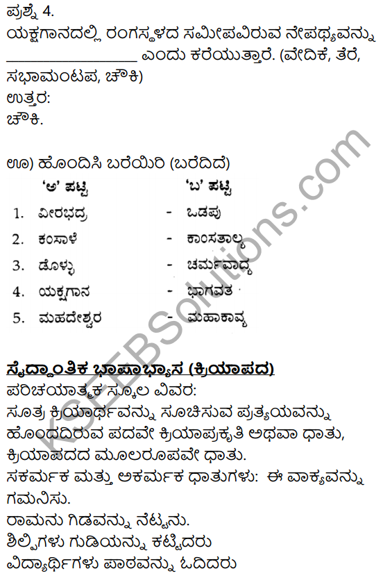Siri Kannada Text Book Class 9 Solutions Gadya Chapter 6 Janapada Kalegala Vaibhava 11