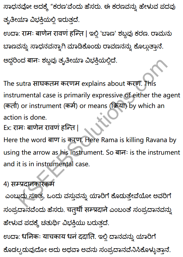 2nd PUC Sanskrit Textbook Answers Vyakaran कारकाणि 5