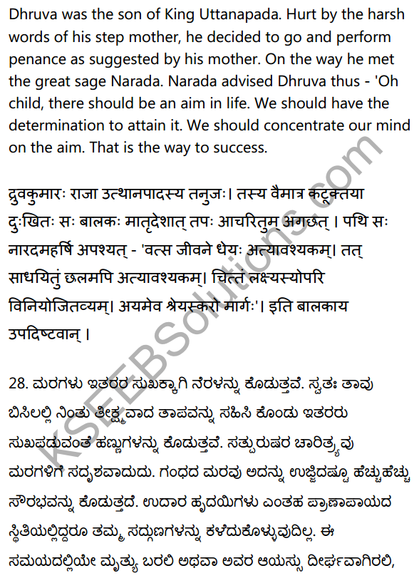 2nd PUC Sanskrit Workbook Answers भाषान्तरपाठाः 28