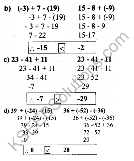 KSEEB Solutions for Class 7 Maths Chapter 1 Integers Ex 1.1 10