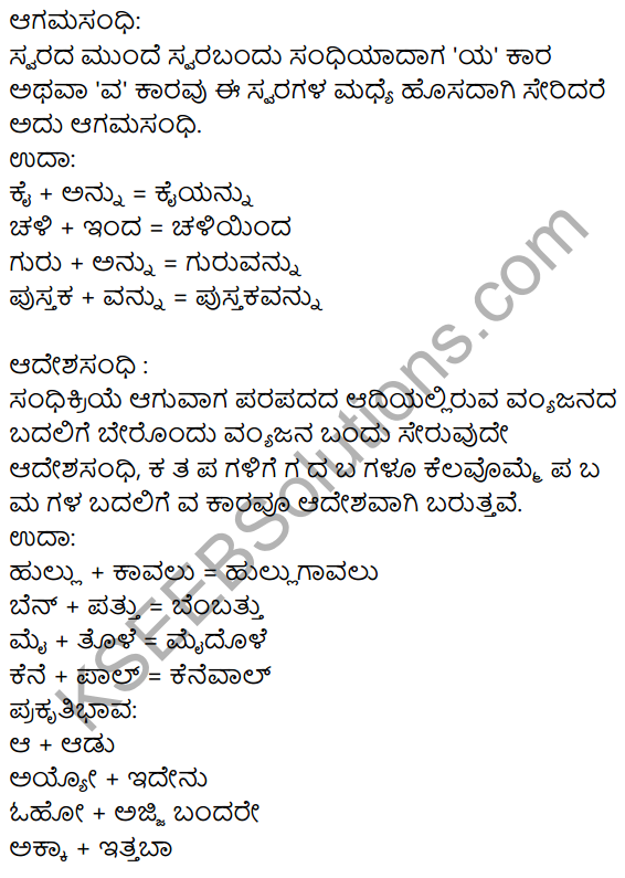 Siri Kannada Text Book Class 9 Grammar Vyakarana Bhaga 12