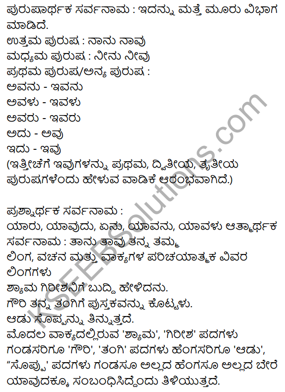 Siri Kannada Text Book Class 9 Grammar Vyakarana Bhaga 25