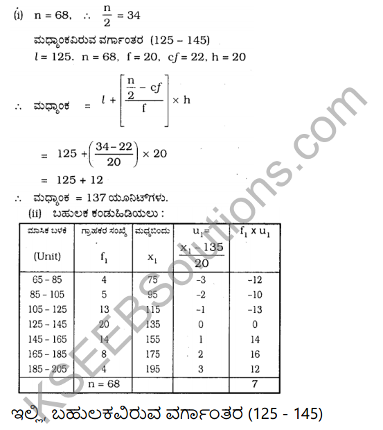KSEEB Solutions for Class 10 Maths Chapter 13 Statistics Ex 13.3 in Kannada 2