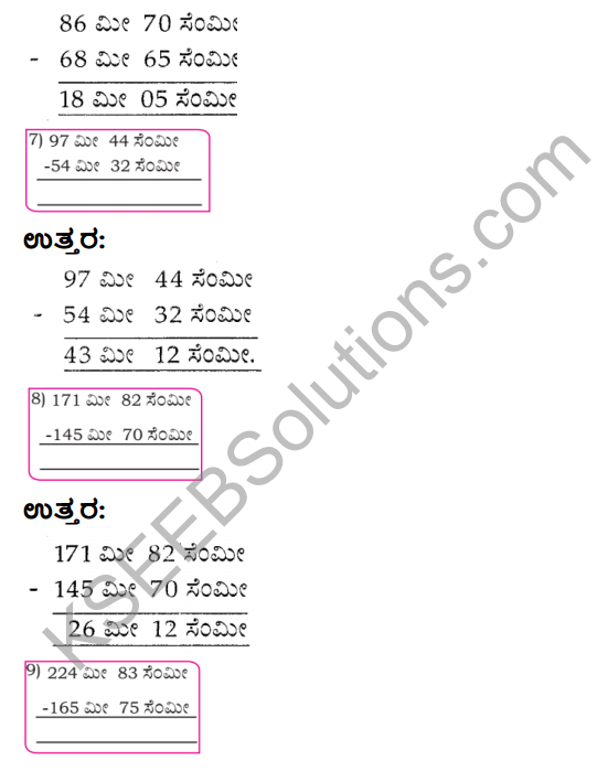 KSEEB Solutions for Class 4 Maths Chapter 11 Measurements - Length in Kannada 14
