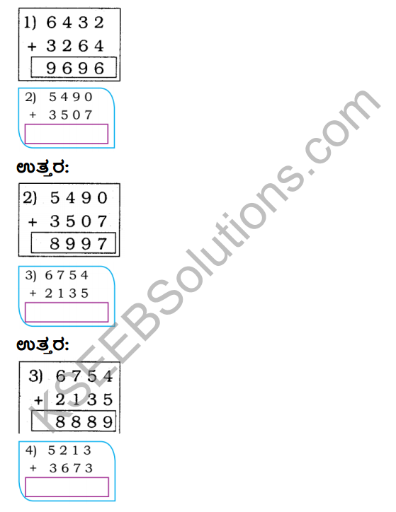 KSEEB Solutions for Class 4 Maths Chapter 3 Addition in Kannada 5