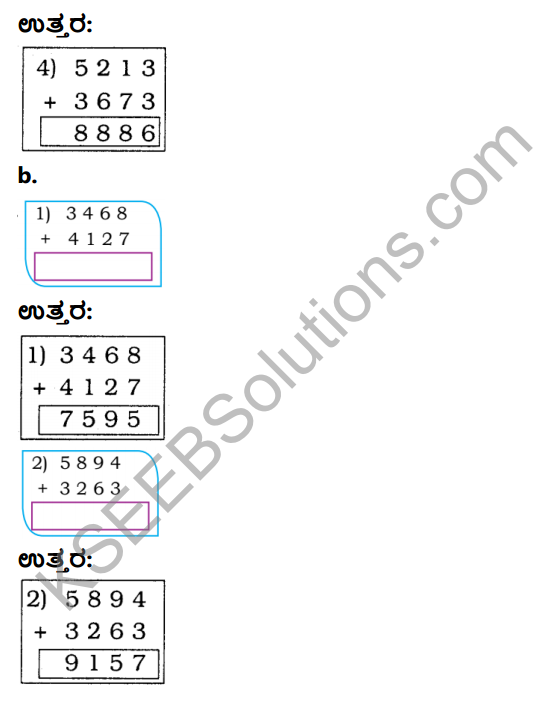 KSEEB Solutions for Class 4 Maths Chapter 3 Addition in Kannada 6