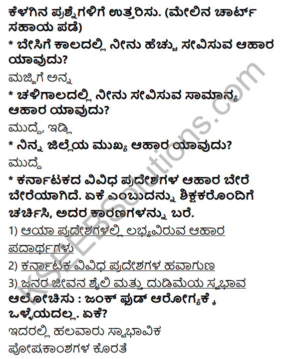 KSEEB Solutions for Class 5 EVS Chapter 9 Food - Essence of Life in Kannada 7