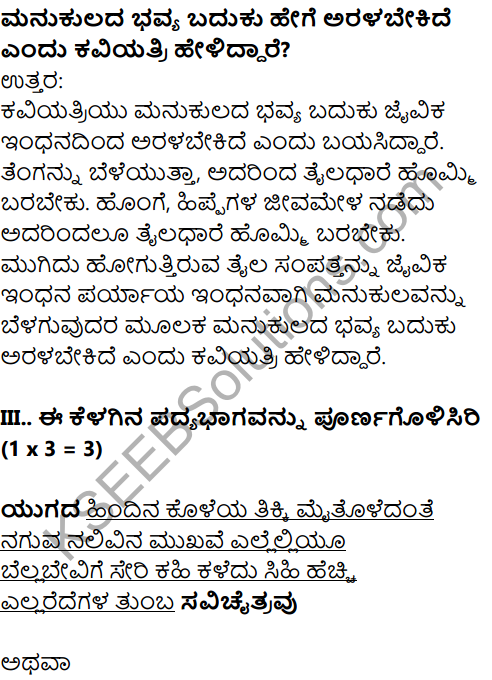 Karnataka SSLC Kannada Previous Year Question Paper March 2019 - 10