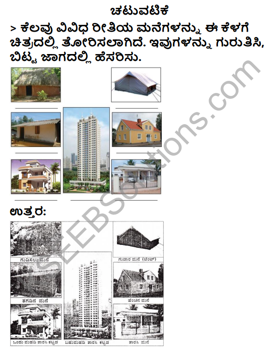 KSEEB Solutions for Class 3 EVS Chapter 8 Let Us Build A House in Kannada 1