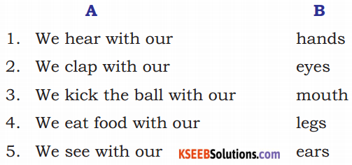KSEEB Solutions for Class 3 English Chapter 2 Head, Shoulders, Knees and Toes 30
