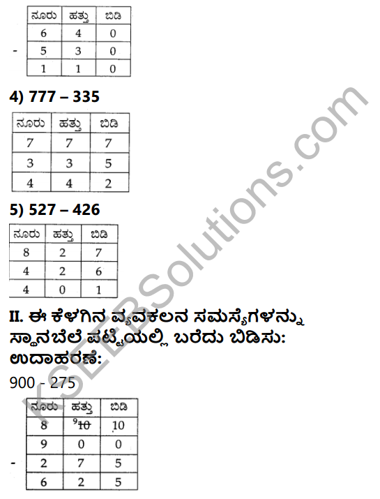 KSEEB Solutions for Class 3 Maths Chapter 4 Subtraction in Kannada 2