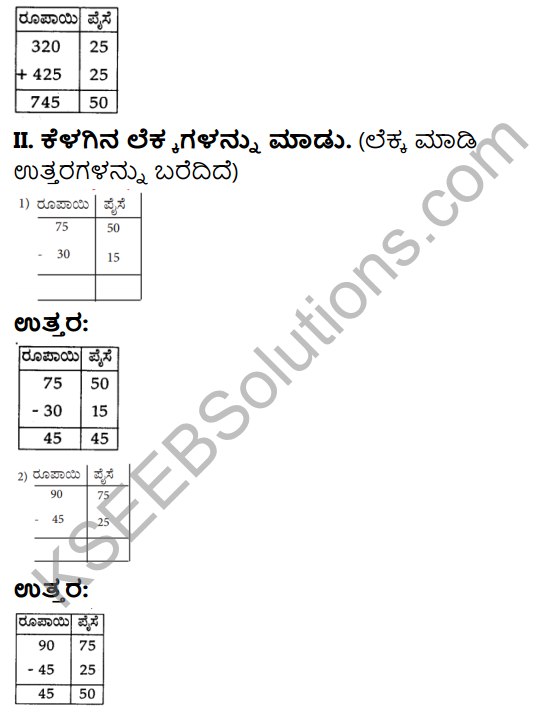 KSEEB Solutions for Class 3 Maths Chapter 9 Money in Kannada 11