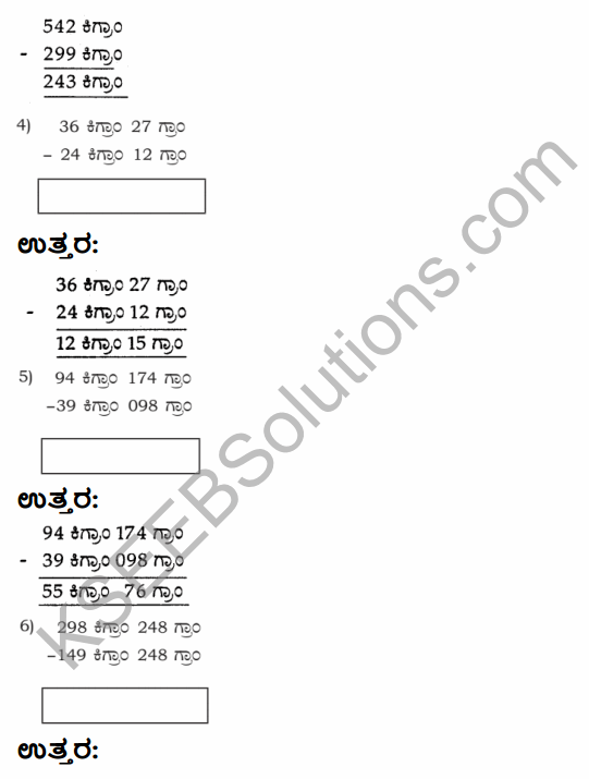 KSEEB Solutions for Class 4 Maths Chapter 12 Measurements - Weight in Kannada 8