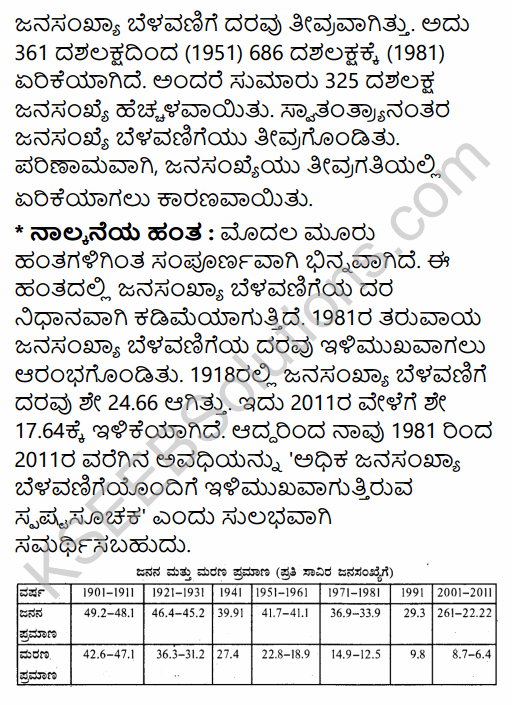 2nd PUC Geography Question Bank Chapter 6 Population of India in Kannada 26