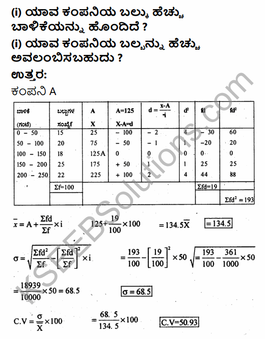 1st PUC Economics Question Bank Chapter 6 Measures of Dispersion in Kannada 16