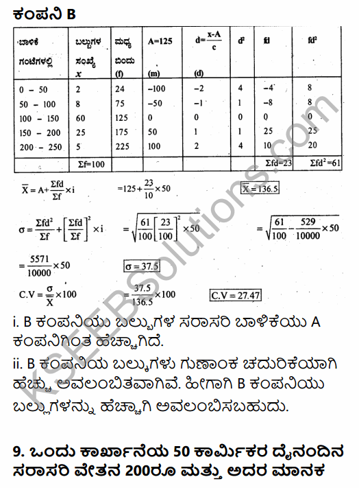 1st PUC Economics Question Bank Chapter 6 Measures of Dispersion in Kannada 17
