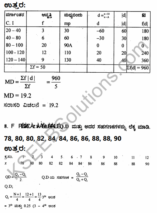 1st PUC Economics Question Bank Chapter 6 Measures of Dispersion in Kannada 35