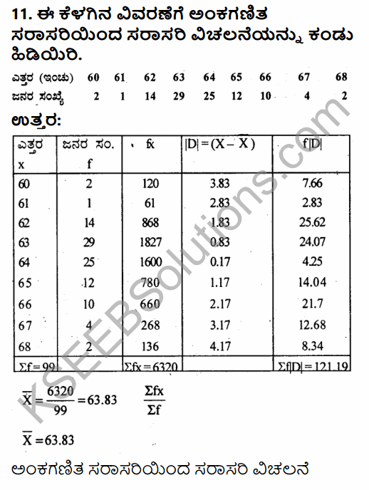 1st PUC Economics Question Bank Chapter 6 Measures of Dispersion in Kannada 39