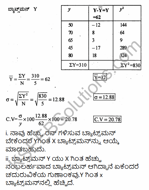 1st PUC Economics Question Bank Chapter 6 Measures of Dispersion in Kannada 47