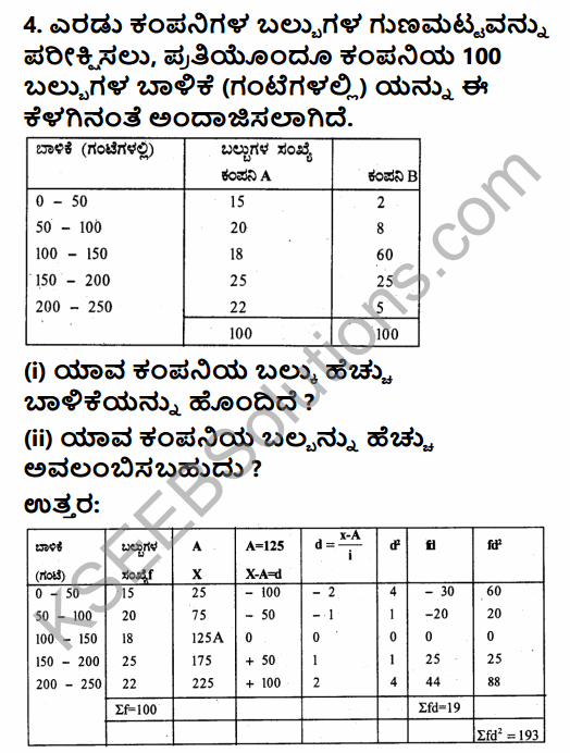 1st PUC Economics Question Bank Chapter 6 Measures of Dispersion in Kannada 48