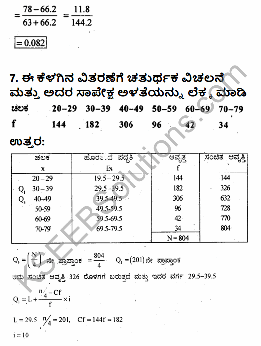 1st PUC Economics Question Bank Chapter 6 Measures of Dispersion in Kannada 54