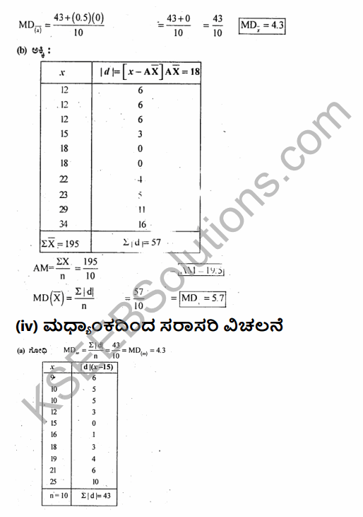 1st PUC Economics Question Bank Chapter 6 Measures of Dispersion in Kannada 8