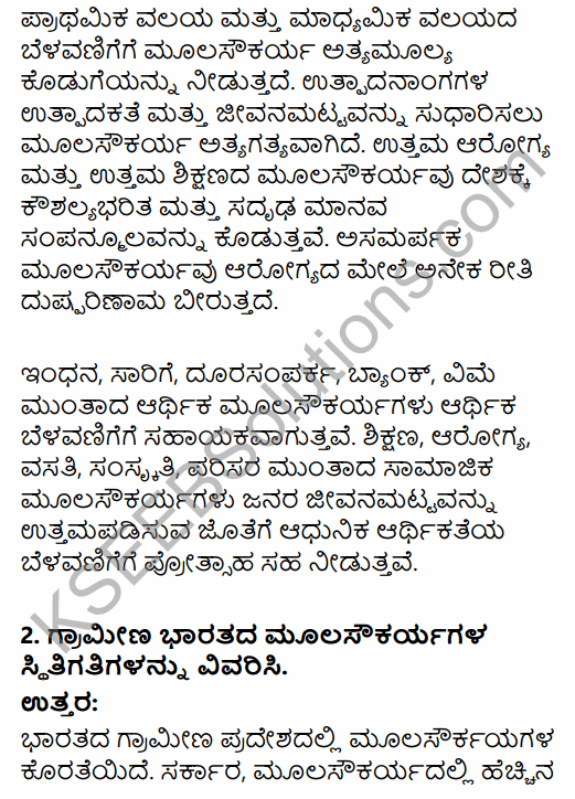 1st PUC Economics Question Bank Chapter 8 Infrastructure in Kannada 8