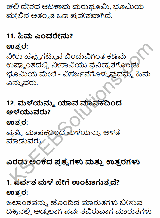 1st PUC Geography Question Bank Chapter 5 Atmosphere in Kannada 63