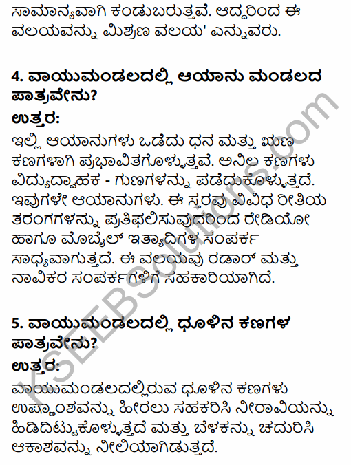 1st PUC Geography Question Bank Chapter 5 Atmosphere in Kannada 8