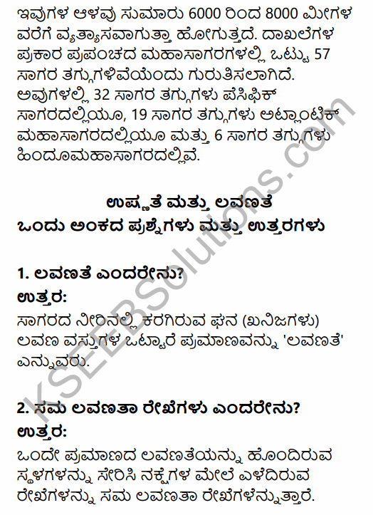 1st PUC Geography Question Bank Chapter 6 Hydrosphere in Kannada 19