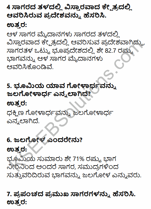 1st PUC Geography Question Bank Chapter 6 Hydrosphere in Kannada 2