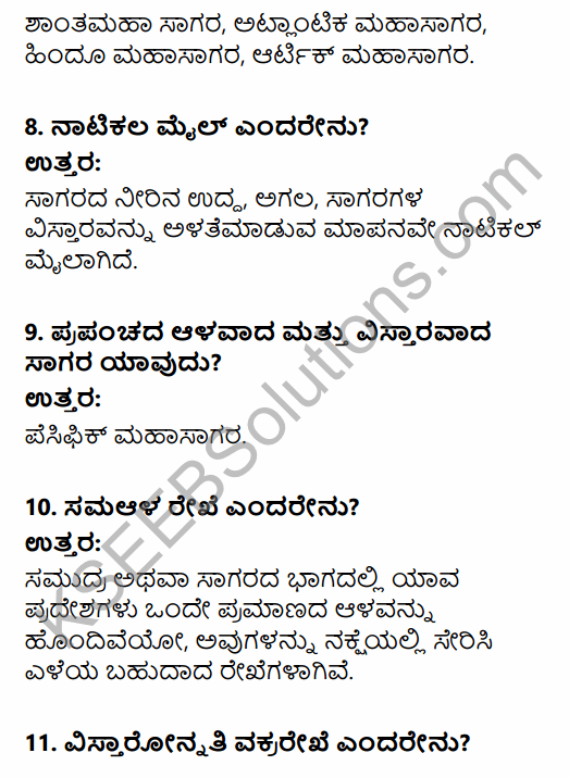 1st PUC Geography Question Bank Chapter 6 Hydrosphere in Kannada 3