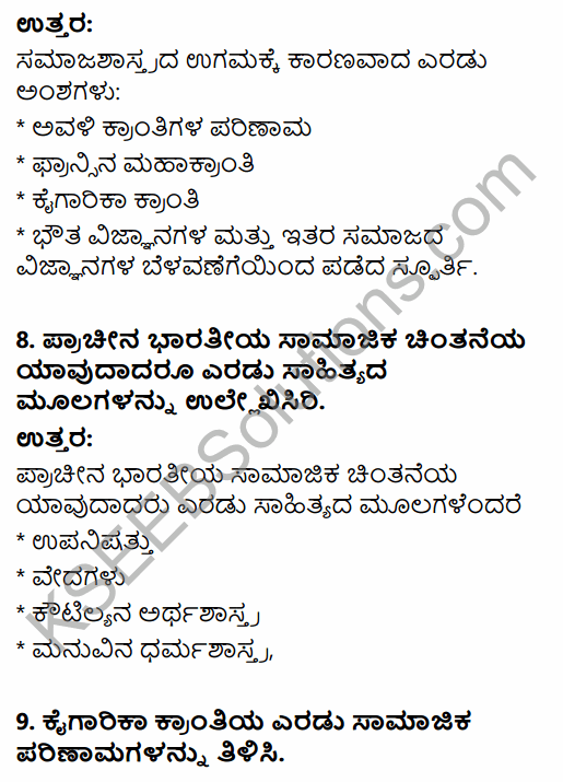 1st PUC Sociology Question Bank Chapter 1 Nature of Sociology in Kannada 19