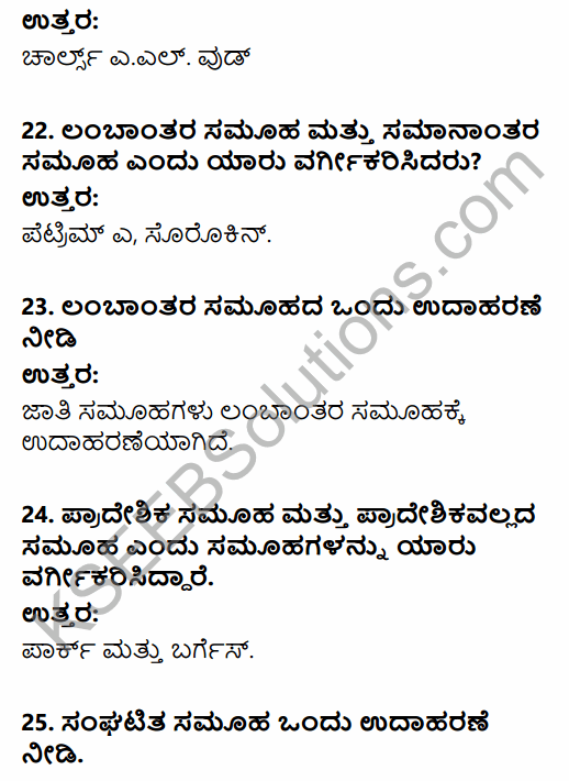 1st PUC Sociology Question Bank Chapter 2 Basic Concepts in Kannada 6